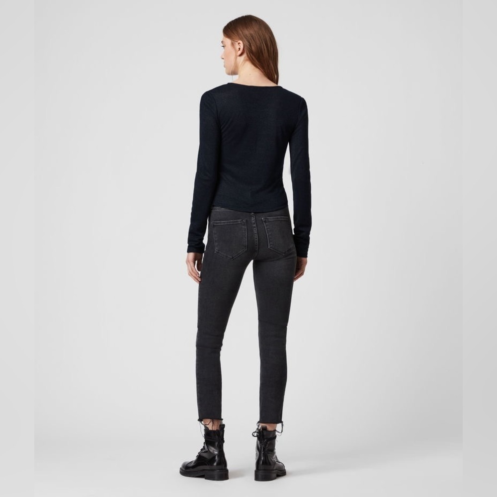 All Saints Ruched Sparkle Top - Picture 3 of 8